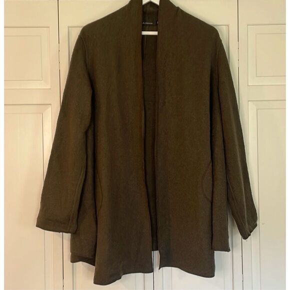 Cut Loose 100% boiled wool draped open cardigan jacket S\M - Picture 2 of 10